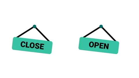 Open and Close Signboards Stock Footage 336062117