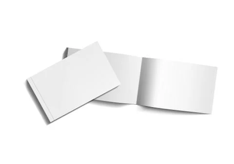 Open And Close Soft Cover Brochure On White 库存插图