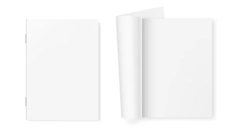 Open And Close White Clear Booklet, Magazine, Brochure Or Notebook Template Stock Illustration