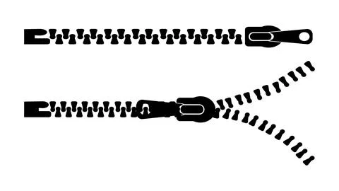 Open and close the zipper. vector illustration イラスト素材
