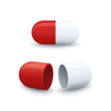 Open and closed capsule icons Stock Illustration