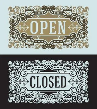 Open and Closed cards set Stock Illustration