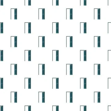 Open and closed doors seamless pattern background Illustrazione stock