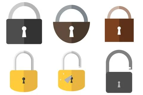 Open and closed lock Stock Illustration