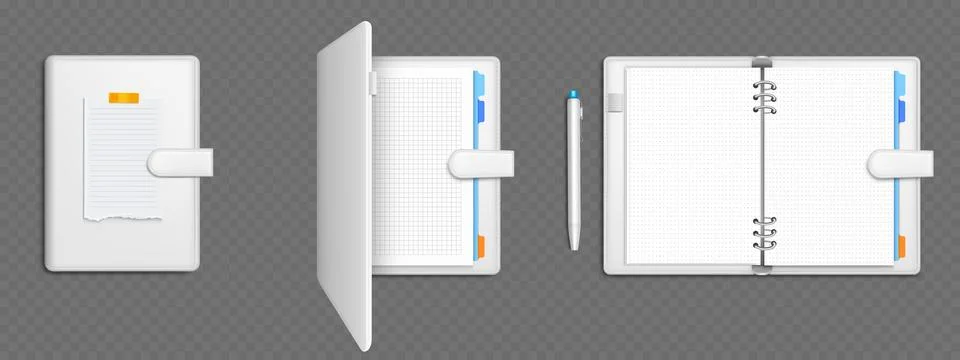 Open and closed notebook mockups Illustrazione stock