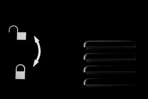 Open and closed. Stock Photos