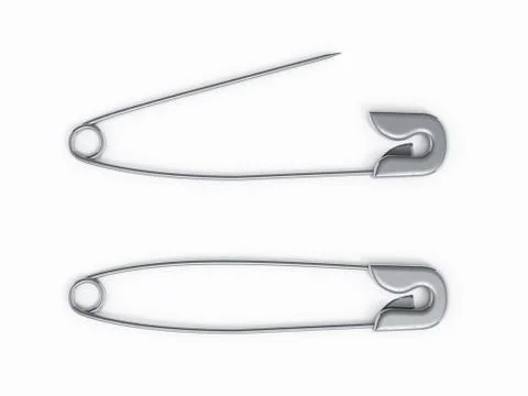 Open and closed safety pins Stock Illustration