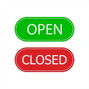 Open and Closed Sign Stock Illustration