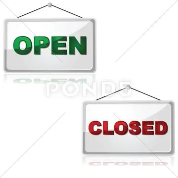 Open and closed signs Stock Illustration