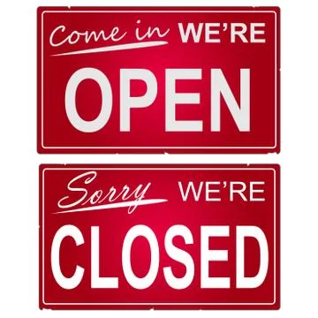 Open and Closed Signs Stock Illustration