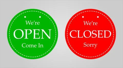 Open and closed signs Stock Illustration