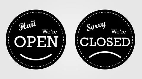 Open and closed signs Stock Illustration
