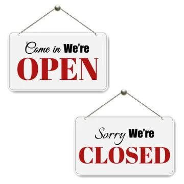 Open And Closed Signs Set Stock Illustration