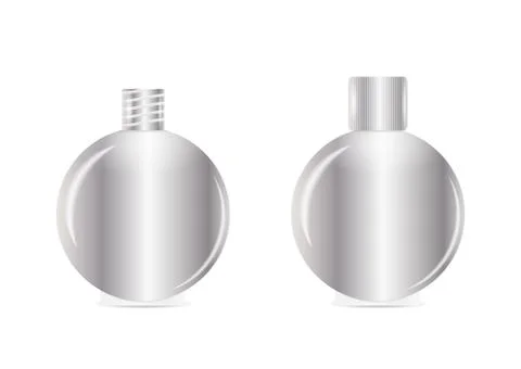 Open and closed silver bottle Stock Illustration
