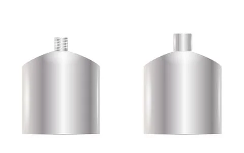 Open and closed silver bottle Stock Illustration