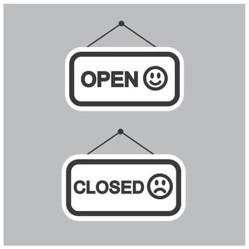 Open and Closed, vector. Stock Illustration