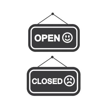 Open and Closed, vector. Stock Illustration