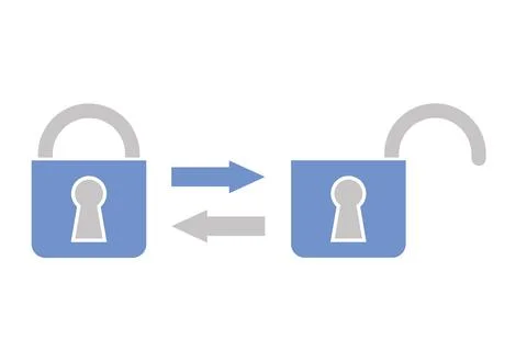 Open and closed vector lock icon. Stock Illustration