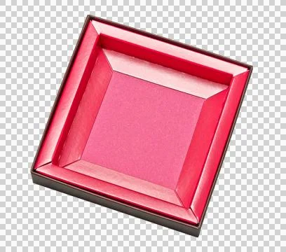Open and empty pink box isolated on white Stock Photos
