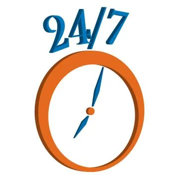 Open and service around the clock Illustration