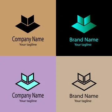Open Angle Pages logo design Stock Illustration