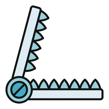 Open animal trap with sharp teeth creating risk Stock Illustration