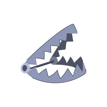 Open animal trap symbolizing danger and risk Stock Illustration