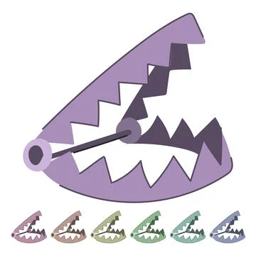 Open animal trap symbolizing danger and risk graphic Illustrazione stock