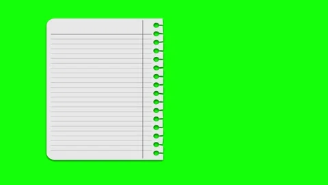 Open Animated with Notebook on Green Screen Chroma Key Background Stock Footage 337178946
