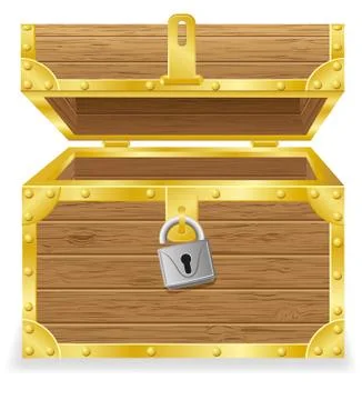 Open antique chest vector illustration Stock Illustration