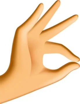 Open approved hand with shadows and lights. Soft colors. Stock Illustration
