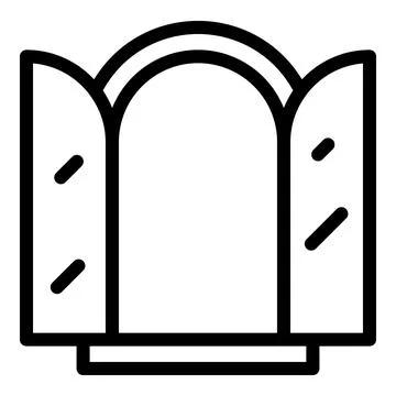 Open arch window icon, outline style Ilustración de archivo