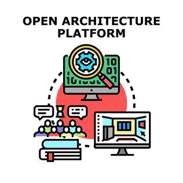 Open architecture platform creating collaborative design system イラスト素材