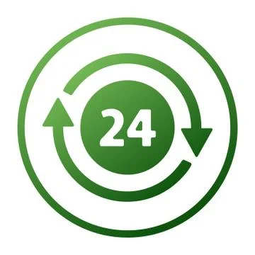 Open around the clock, 24 hours a day icon isolated on white background Stock Illustration