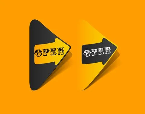 Open arrow labels vector Stock Illustration