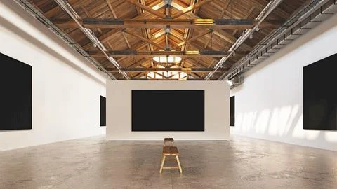 Open art space interior white design. Stock Photos
