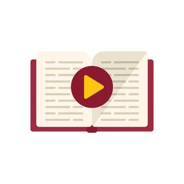 Open audio book icon flat vector. Class distance 스톡 일러스트