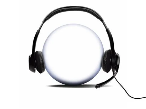 Open audio headset with a micro  (clipping path ) Stock Photos