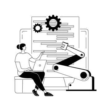 Open automation architecture abstract concept vector illustration. Illustrazione stock