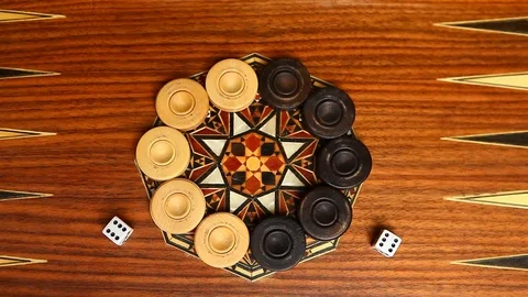 Open backgammon game hd footage Stock Footage 104113597