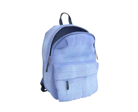 Open Backpack bag school 3d render on white no shadow イラスト素材