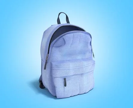 Open Backpack bag school 3d render on blue gradient イラスト素材