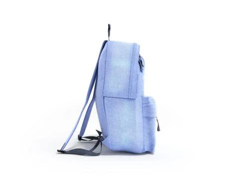 Open Backpack bag school 3d render on white Stock Illustration