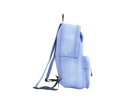 Open Backpack bag school 3d render on white no shadow Stock Illustration