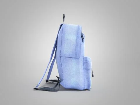 Open Backpack bag school 3d render on grey Stock Illustration