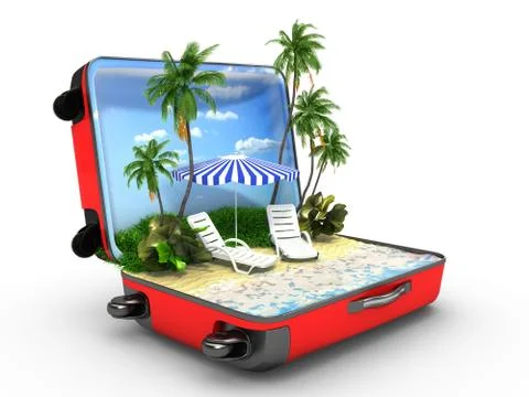 Open baggage, vacation concept Stockillustratie