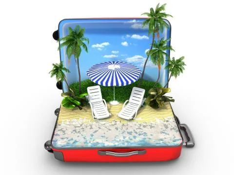 Open baggage, vacation concept Stock Illustration