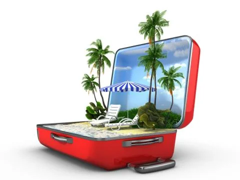 Open baggage, vacation concept Stock Illustration