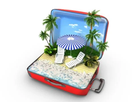Open baggage, vacation concept Stockillustratie