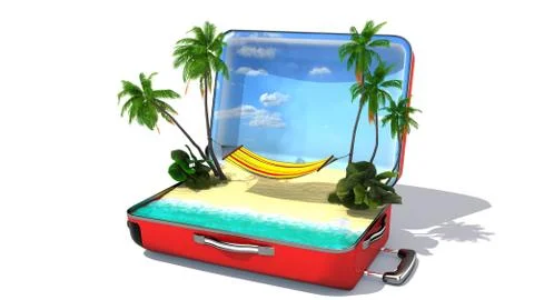 Open baggage, vacation concept Stockillustratie
